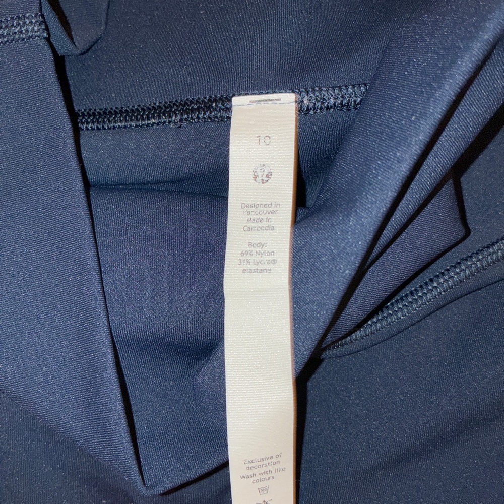 Lululemon Wunder Under High Rise Leggings Navy Sz 10 - Picture 2 of 6